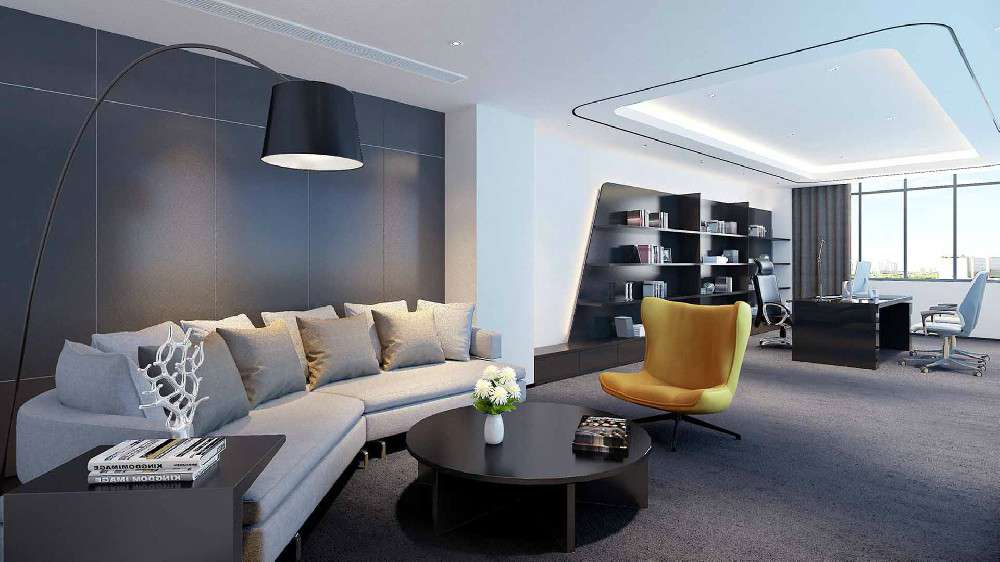 通過辦公室設(shè)計(jì)和裝修，從色彩搭配上拉伸空間維度