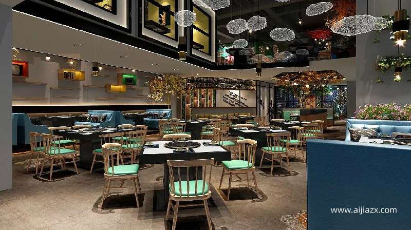 100平米火鍋店設(shè)計(jì)，小型主題火鍋店室內(nèi)設(shè)計(jì)