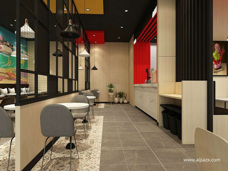 現(xiàn)代時尚漢堡店裝修效果圖